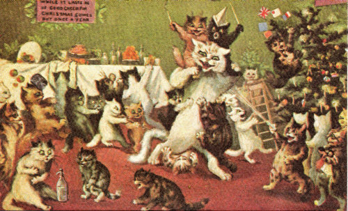 Cats Partying at Christmas