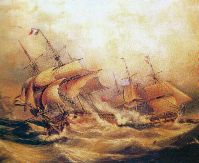 Ships at battle