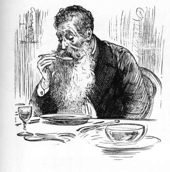 Man eating soup