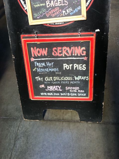 *Now Serving* Fresh, Hot, and Homemade Pot Pies -Daily- Try Our delicious wraps - New Flavor Every Month -OR- Meaty Smoked Pork Ribs with out own Bar-B-Cue Sauce